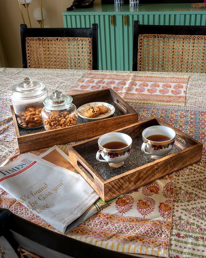 Rustic Mango Wood Tray Set of 2 | Handcrafted Serving & Decor Trays – Trays & Platters on Brown Living™. SKU: ANTRMTHKGS. Img 5.