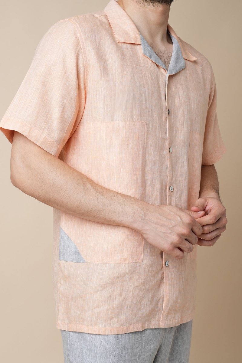 Rustle 100% Hemp Shirt - Orange | Verified Sustainable Mens Shirt on Brown Living™