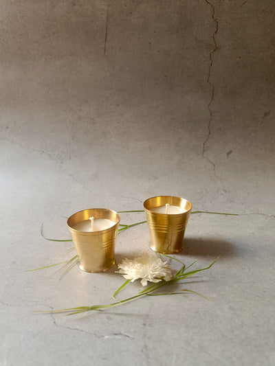 Saanjh Soy Wax Glass Candles – Set of 2 Big | Handcrafted Decorative – Candles & Fragrances on Brown Living™. SKU: SMJC01. Img 2.