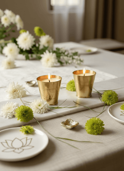 Saanjh Soy Wax Glass Candles – Set of 2 Big | Handcrafted Decorative – Candles & Fragrances on Brown Living™. SKU: SMJC03. Img 10.