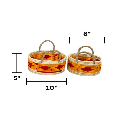 Sabai Grass Multi - purpose Basket with handle | Set of 2 – Baskets & Boxes by Swadeh available on Brown Living™. Turquoise Trail . SKU: C0_sab_00054S. Img 7.