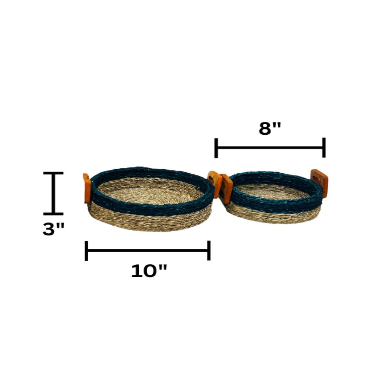Sabai Grass Multi - purpose Basket with handle | Set of 2 – Baskets & Boxes by Swadeh available on Brown Living™. Turquoise Trail . SKU: C0_sab_00054S. Img 8.