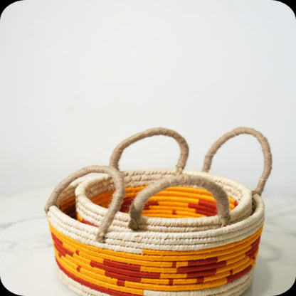 Sabai Grass Multi - purpose Basket with handle | Set of 2 – Baskets & Boxes by Swadeh available on Brown Living™. Turquoise Trail . SKU: C0_sab_00054S. Img 5.