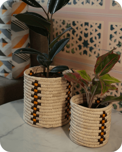 Sabai Grass Planters | Set of 2 – Baskets & Boxes on Brown Living™. SKU: C0_sab_00057. Img 1.