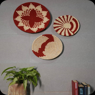 Sabai Grass Wall Plates | Set of 3 – Wall Decor on Brown Living™. SKU: C0_sab_00048. Img 1.