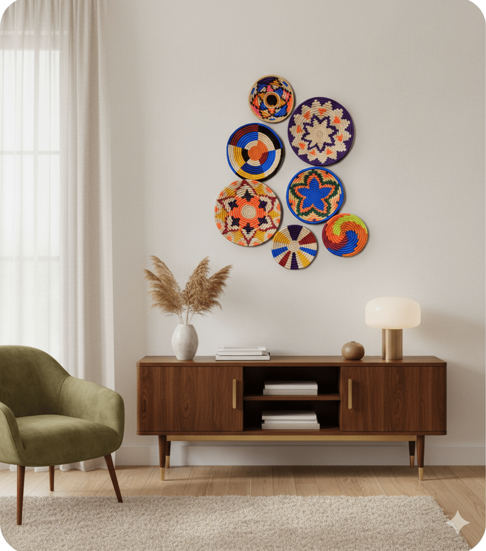 Sabai Grass Wall Plates | Set of 7 – Wall Decor on Brown Living™. SKU: C0_sab_00009. Img 6.