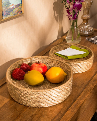 Sabai & Jute Round Utility Baskets (Set of 2) – Baskets & Boxes on Brown Living™. SKU: SBJBAS005F. Img 2.
