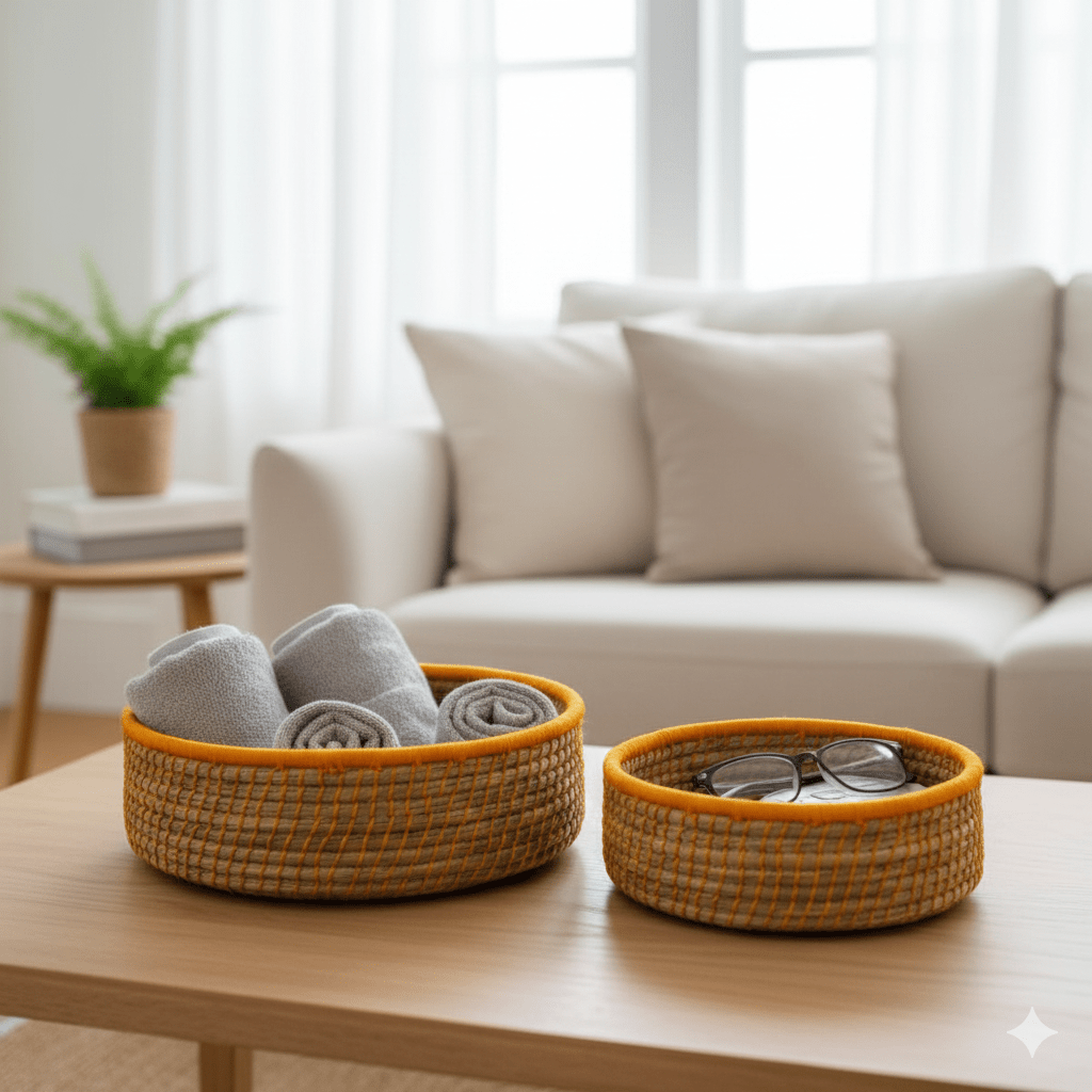 Sabai Multi - purpose Grass Basket | Set of 2 – Baskets & Boxes on Brown Living™. SKU: C0_sab_00054. Img 18.
