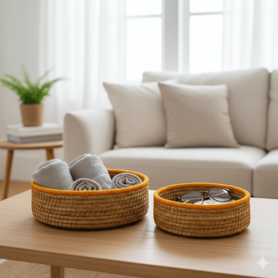 Sabai Multi - purpose Grass Basket | Set of 2 – Baskets & Boxes on Brown Living™. SKU: C0_sab_00054. Img 18.
