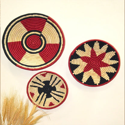 Sabai Wall Baskets – Home Decor by DHARINI available on Brown Living™. Maroon Black . SKU: SBWBAS024A. Img 1.