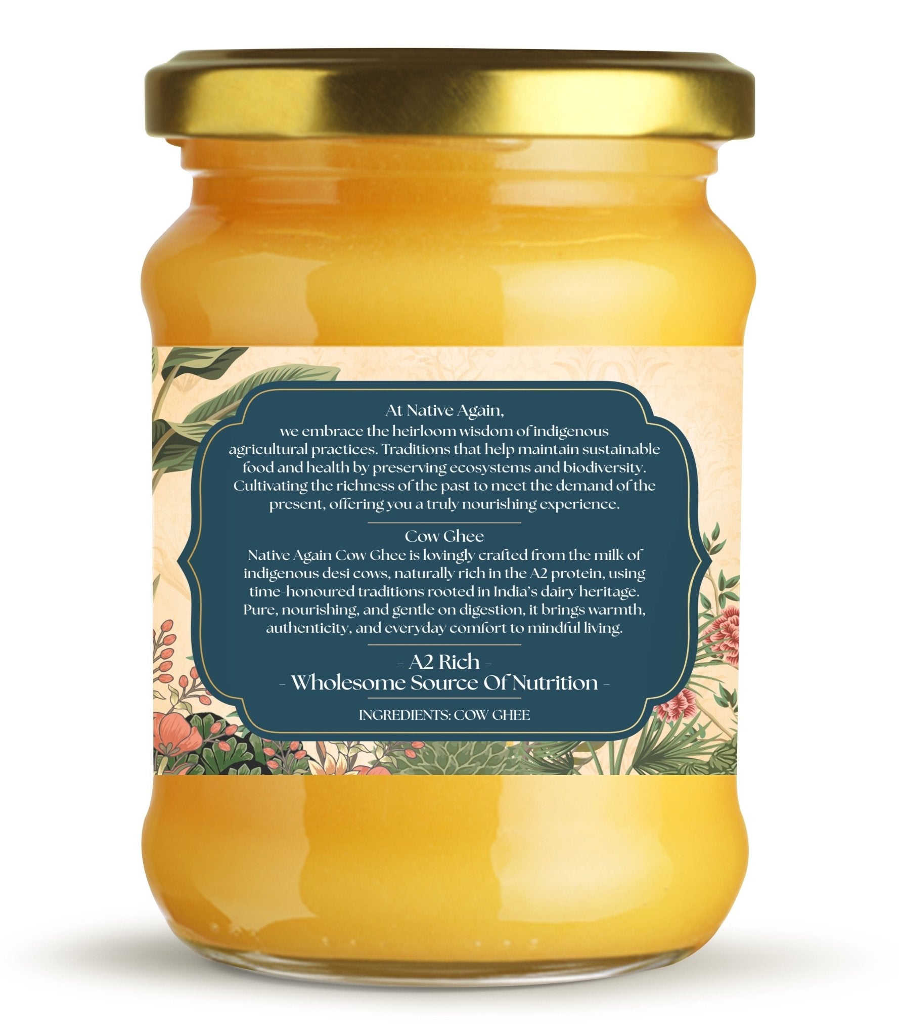 Sacred Cow A2 Ghee 450ml – Pure Traditional Bilona Desi Ghee – Ghee on Brown Living™. SKU: I00211. Img 2.