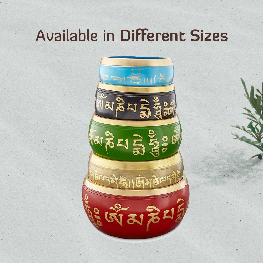 Sacred Mantra Bowls - 4 Inches - Gold | Verified Sustainable by Brown Living™