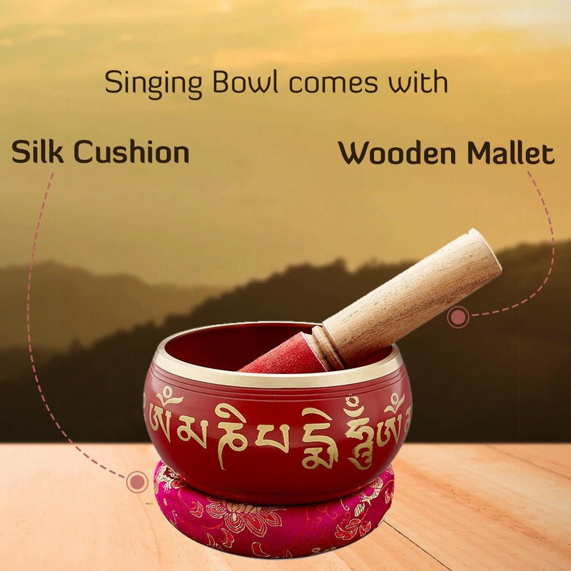 Sacred Mantra Bowls - 4 Inches - Red | Verified Sustainable Musical Instruments on Brown Living™