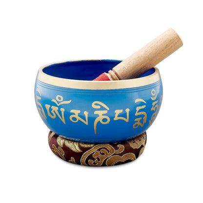 Sacred Mantra Bowls - 5.5 Inches - Blue | Verified Sustainable by Brown Living™