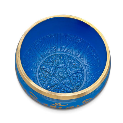 Sacred Mantra Bowls - 5.5 Inches - Blue | Verified Sustainable by Brown Living™