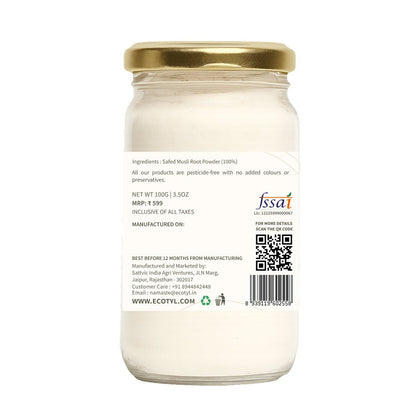 Safed Musli Powder | Boosts Stamina & Immunity | Ayurvedic Herb | 100g – Powder Drink Mixes by Ecotyl available on Brown Living™. . SKU: ECOTYL00038. Img 6.