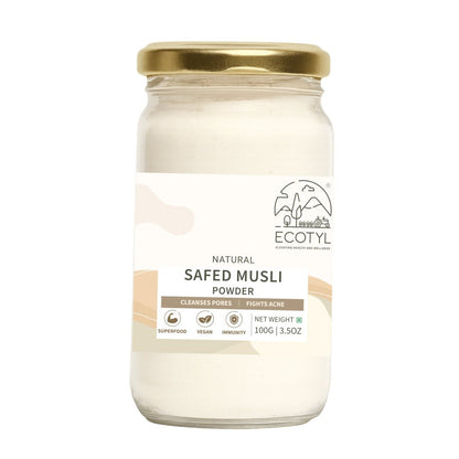 Safed Musli Powder | Boosts Stamina & Immunity | Ayurvedic Herb | 100g – Powder Drink Mixes by Ecotyl available on Brown Living™. . SKU: ECOTYL00038. Img 5.