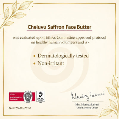 Saffron Face Butter for Skin Hydration and Glow – Face Moisturizer on Brown Living™. SKU: ch02-50g. Img 5.