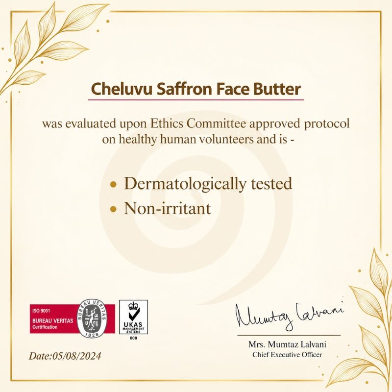 Saffron Face Butter for Skin Hydration and Glow – Face Moisturizer on Brown Living™. SKU: ch02-50g. Img 5.