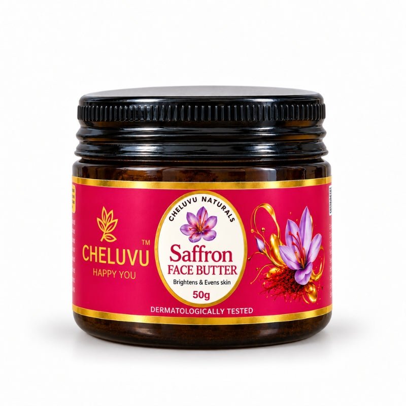 Saffron Face Butter for Skin Hydration and Glow – Face Moisturizer on Brown Living™. SKU: ch02-50g. Img 2.