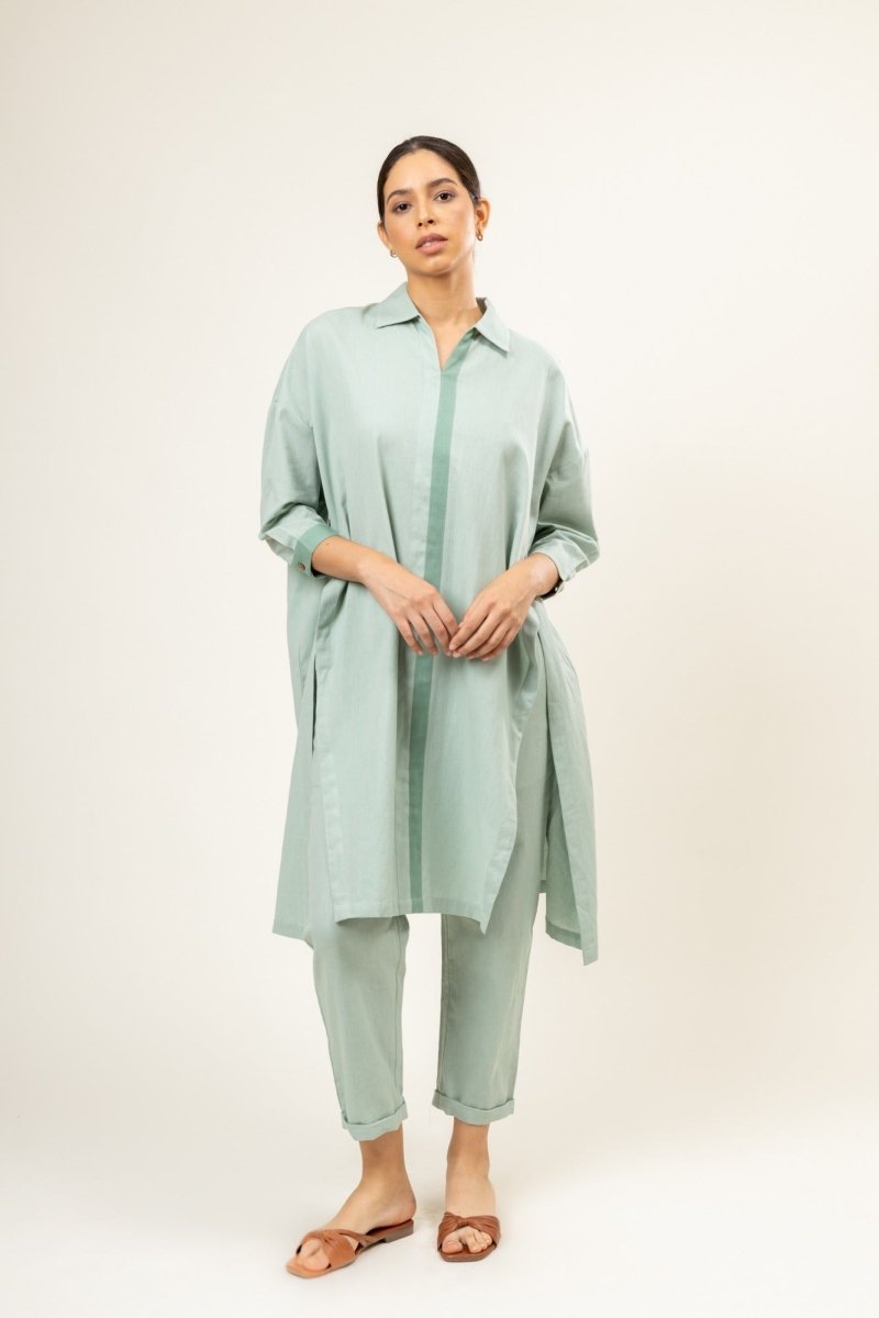 Sage Green Blake - Upcycled Cotton Tunic | Verified Sustainable by Brown Living™