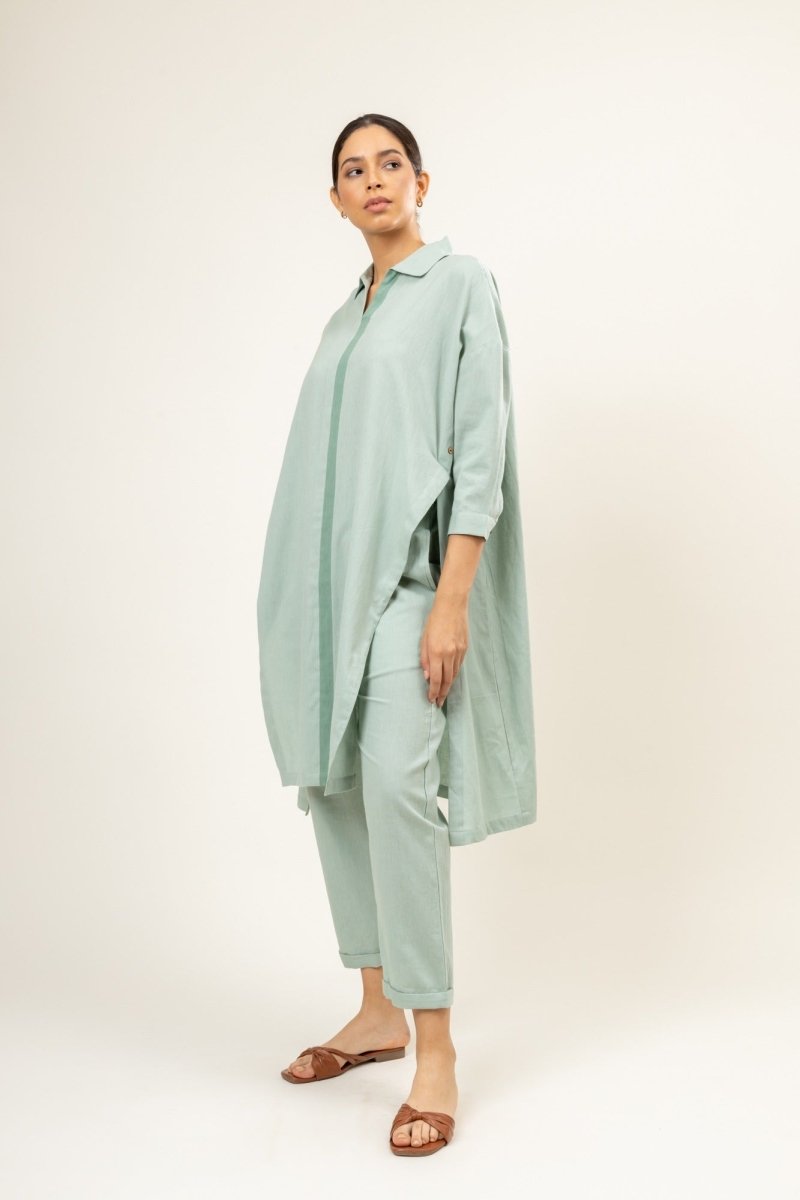 Sage Green Blake - Upcycled Cotton Tunic | Verified Sustainable by Brown Living™