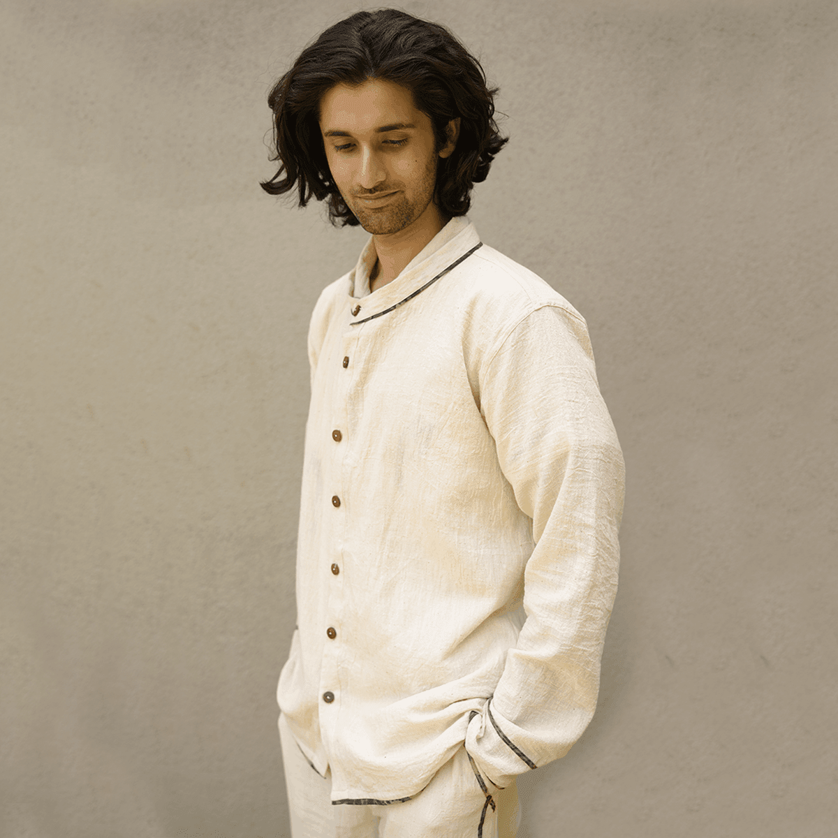 Sagwan Unisex Jacket | Sustainable Everyday Layering Essential – Mens Jacket on Brown Living™. SKU: 5GA00007. Img 3.