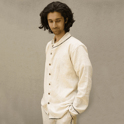 Sagwan Unisex Jacket | Sustainable Everyday Layering Essential – Mens Jacket on Brown Living™. SKU: 5GA00007. Img 3.