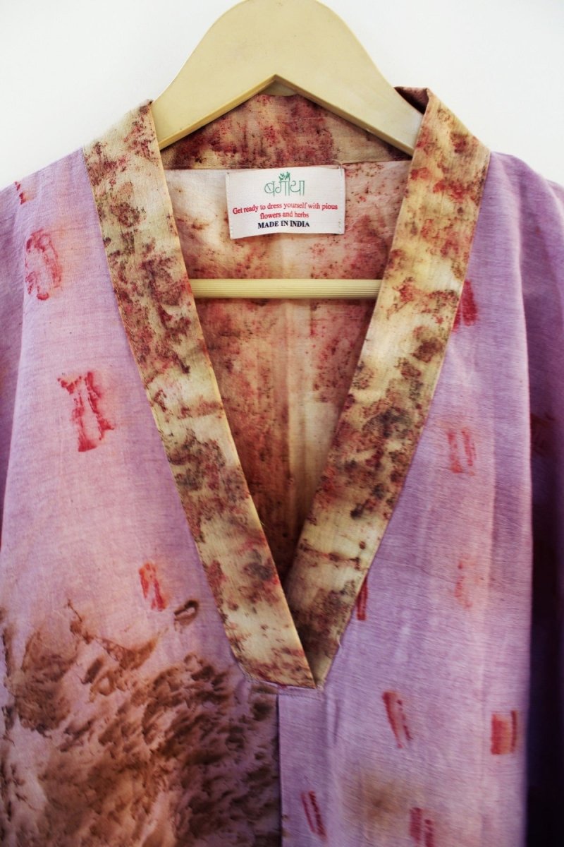 Sakura Handwoven Organic Cotton Kimono Tunic - Pink, Yellow | Verified Sustainable by Brown Living™