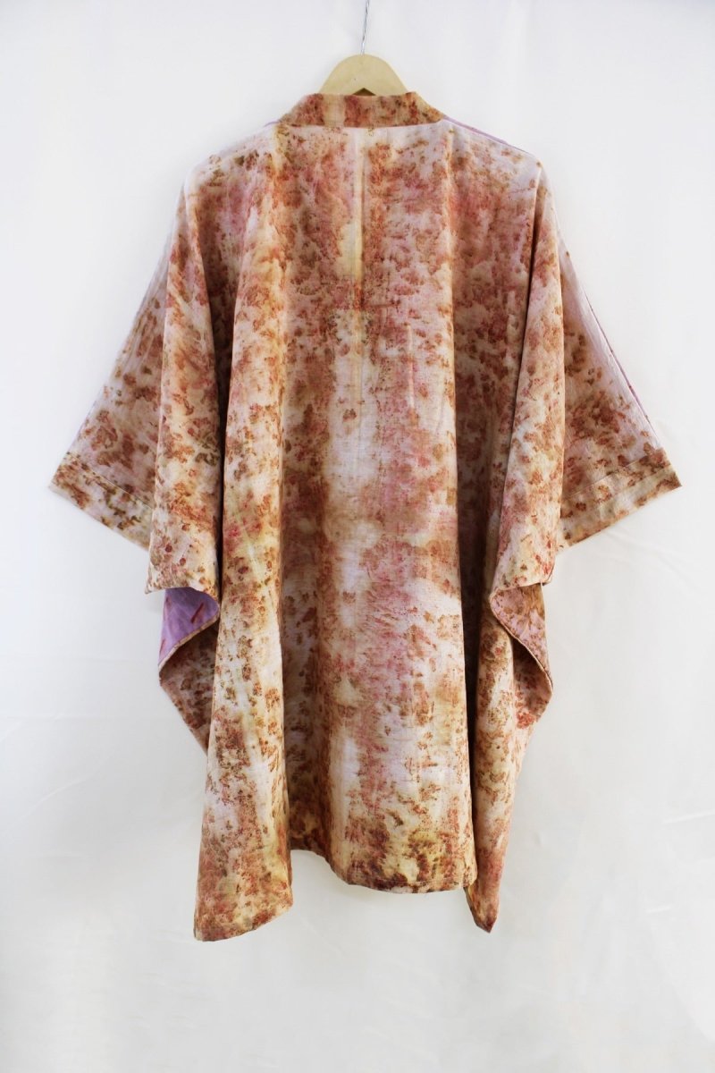 Sakura Handwoven Organic Cotton Kimono Tunic - Pink, Yellow | Verified Sustainable by Brown Living™