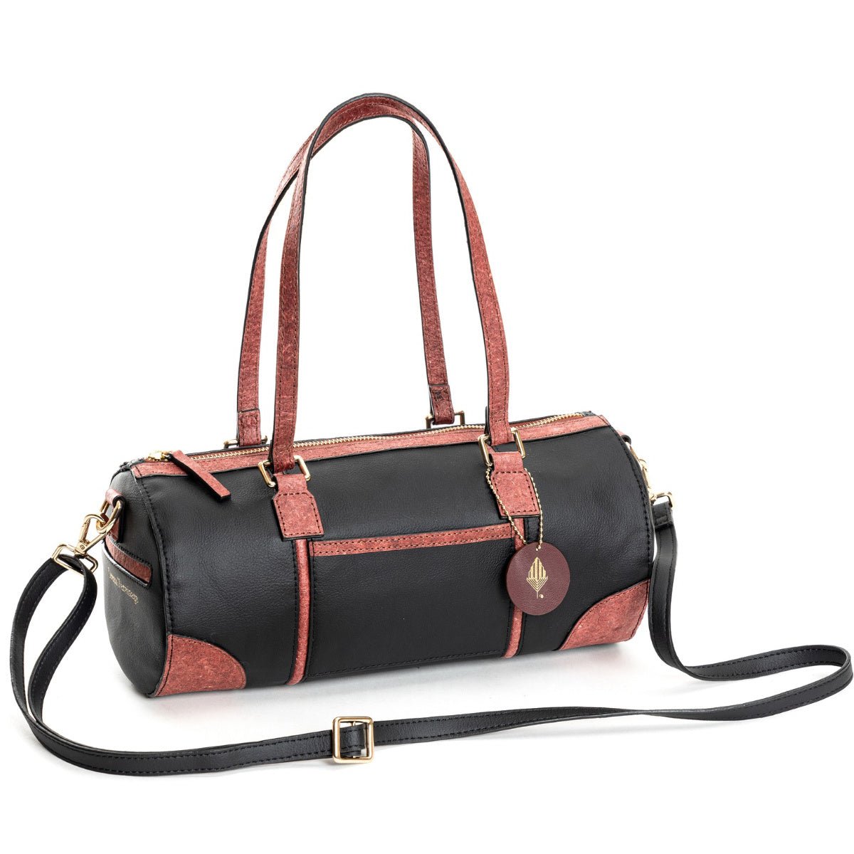 Salacia (Black & Madder Red) | Women's bag made with Apple Leather – Womens Handbag on Brown Living™. SKU: DGH 4003. Img 4.