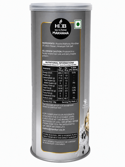 Salt & Pepper Makhana 60g | Roasted Fox Nuts Healthy Snack – Healthy Snacks on Brown Living™. SKU: HGE0001. Img 4.
