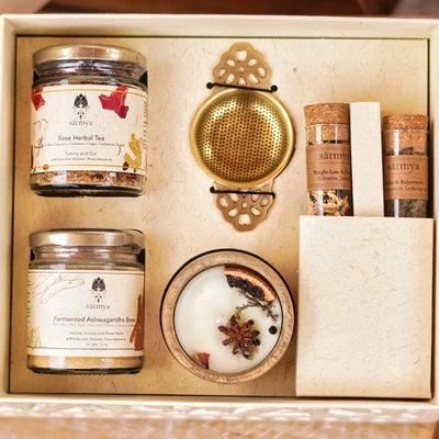 Samādhāna Gift Box - Relaxation & Wellness Collection – Gift Giving on Brown Living™. SKU: Samad_500gms. Img 2.