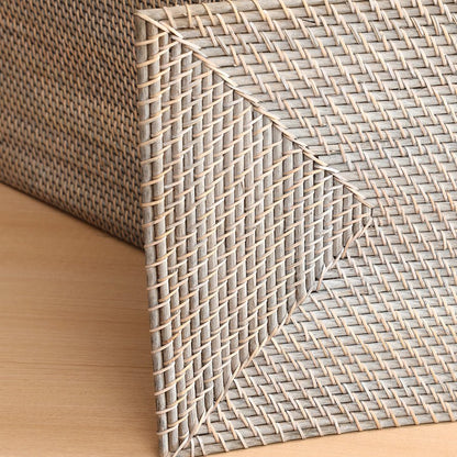 Samara Grey Rattan Basket with Lining – Handmade Storage – Home Decor on Brown Living™. SKU: SamaraBasketwithlining. Img 4.