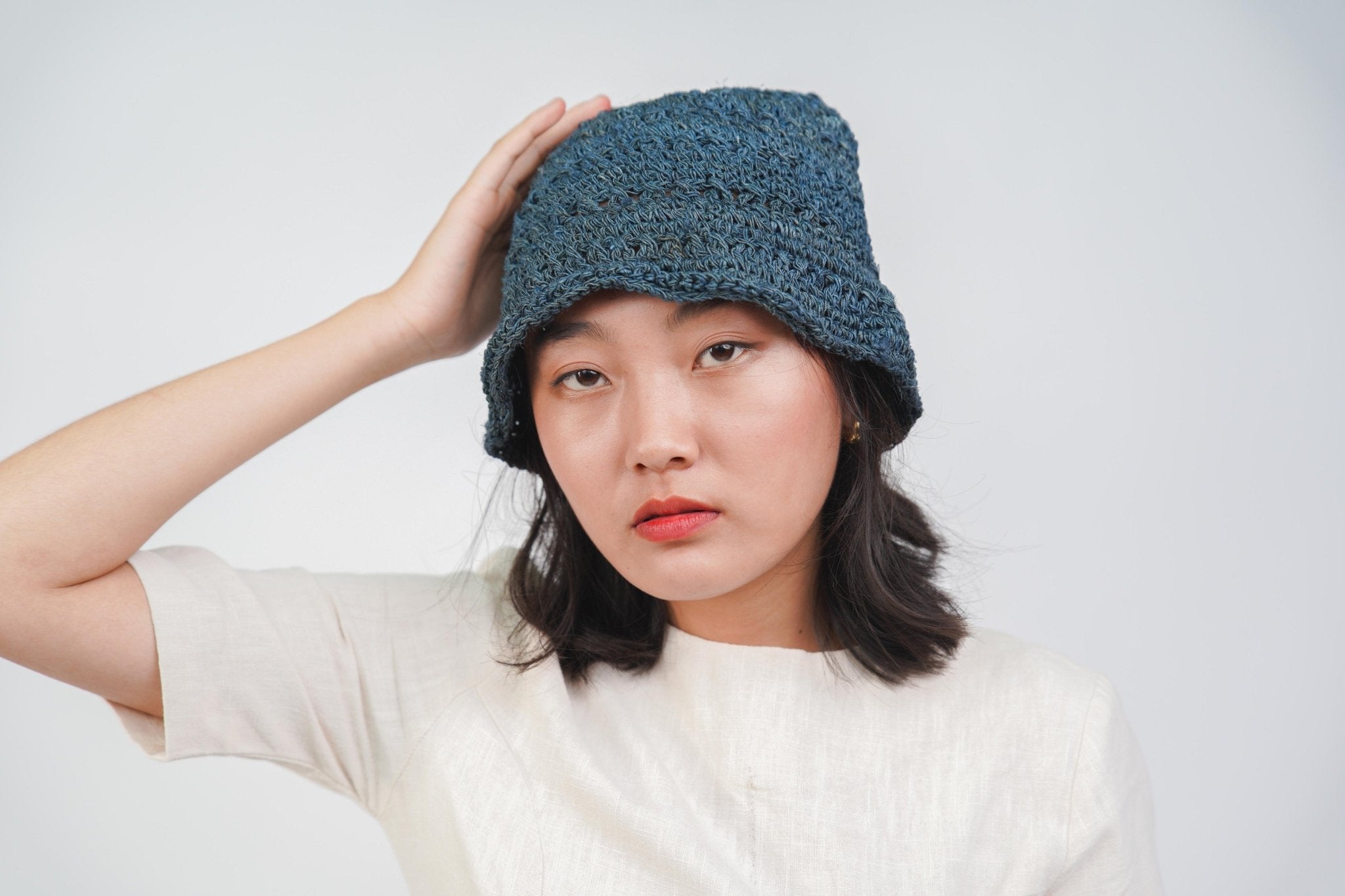 Samara Surf Camp Cap | 100% Hemp Crochet Cap – Womens Accessories on Brown Living™. SKU: OGKHP03. Img 3.