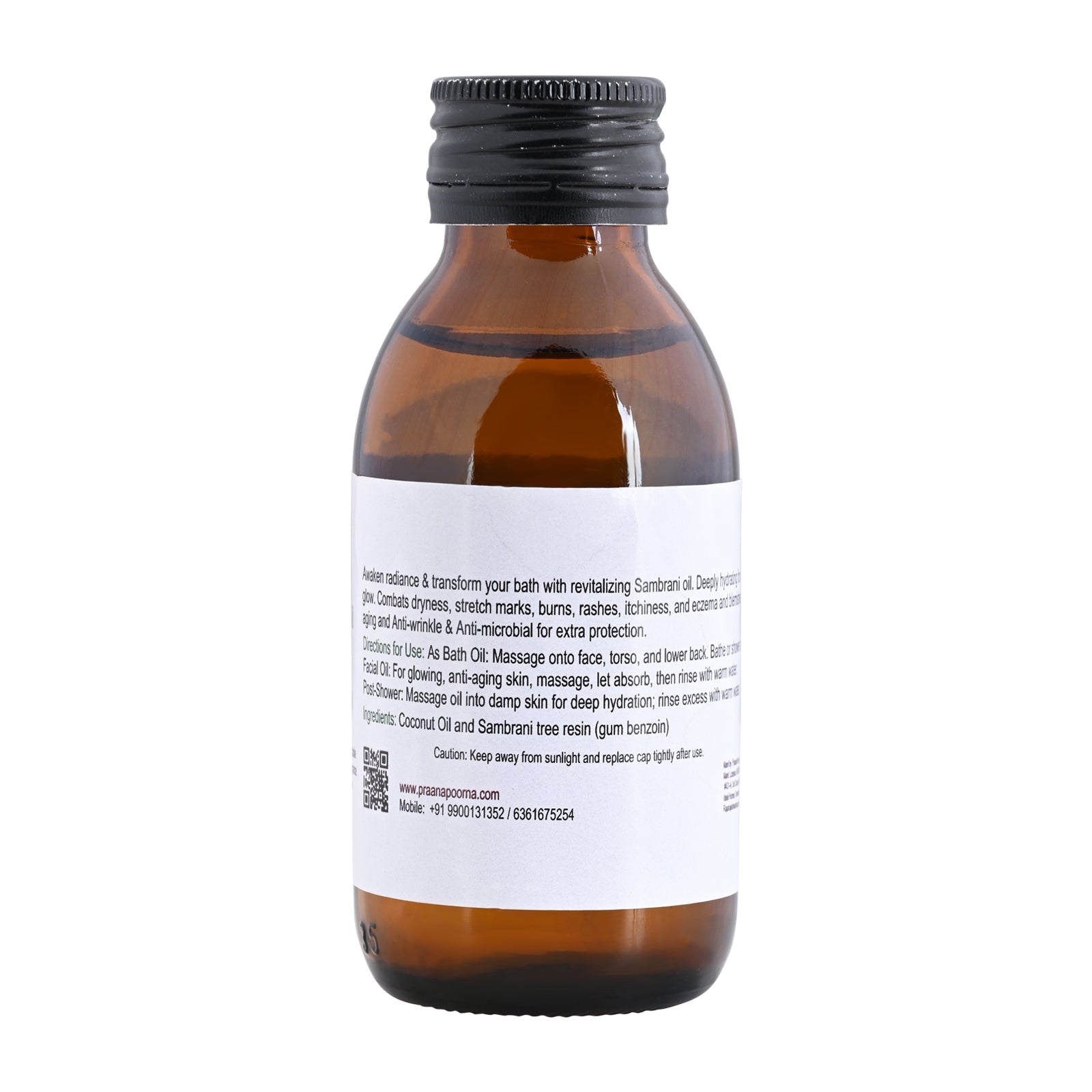 Sambrani resin infused Aroma Oil 100ml – Body Oil on Brown Living™. SKU: 133-08242-praanapoorna-SKUB8. Img 4.