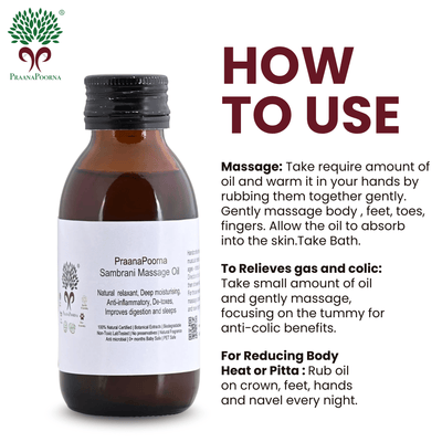 Sambrani Resin Infused Castor Massage Oil 100ml – Body Oil on Brown Living™. SKU: 133-08241-praanapoorna-SKUB7. Img 4.