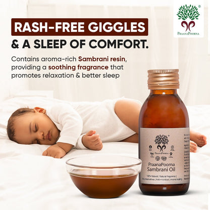 Sambrani Resin Infused Castor Massage Oil 100ml – Body Oil on Brown Living™. SKU: 133-08241-praanapoorna-SKUB7. Img 7.