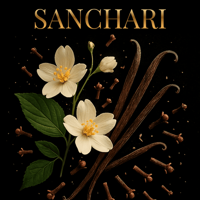 Sanchari Tuberose Vanilla Perfume 50ml | Floral Oriental Fragrance – Perfume on Brown Living™. SKU: SJEDPSAN50. Img 3.