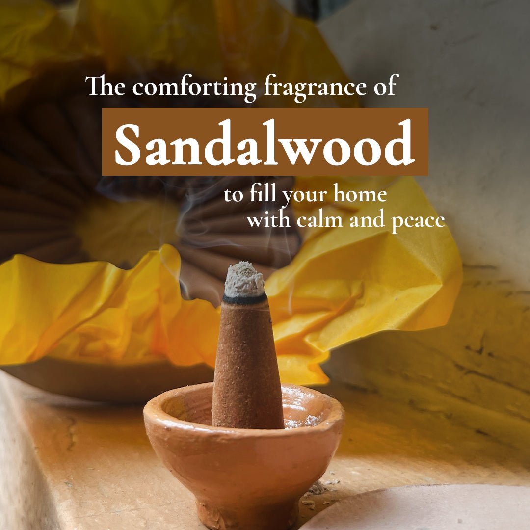 Sandali Dhoop - Pure Sandalwood Incense Cones – Candles & Fragrances by Boond Fragrances available on Brown Living™. . SKU: BFD04. Img 6.