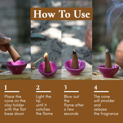 Sandali Dhoop - Pure Sandalwood Incense Cones – Candles & Fragrances on Brown Living™. SKU: BFD04. Img 2.