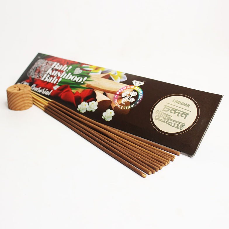 Sandalwood / Chandan Bah Kushboo Bah Premium Sensorial Aromatic Incense Sticks (10 Packs = 200+ Sticks) | Verified Sustainable by Brown Living™