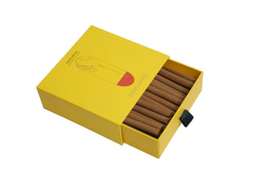 Sandalwood Dhoop Sticks | 50 Fragrant Sticks with Reusable Holder – Home Decor on Brown Living™. SKU: SWID005. Img 1.