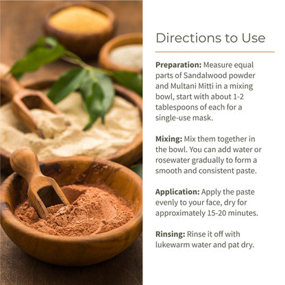 Sandalwood Powder 100g and Multani Mitti 150g- Face Pack Combo