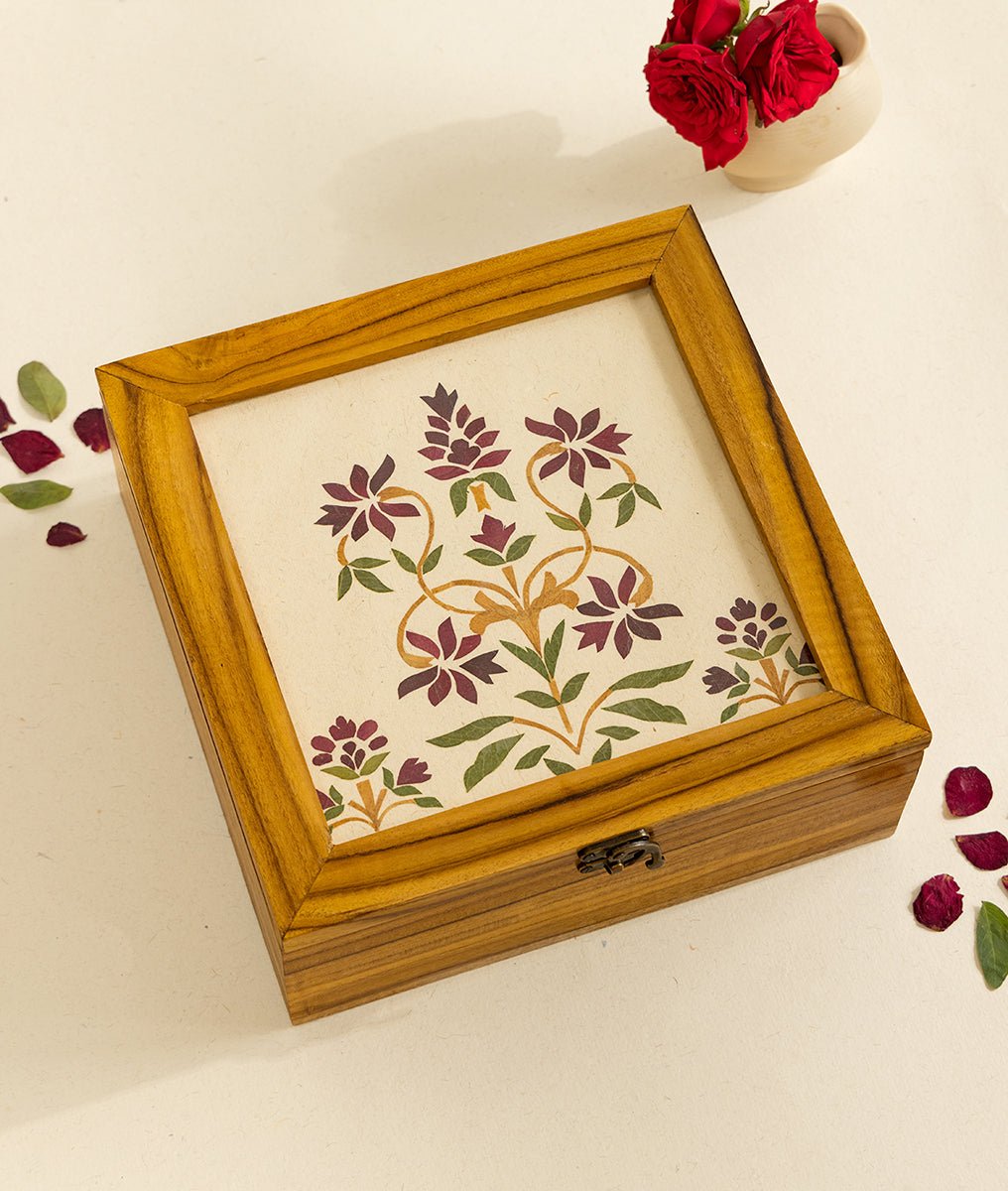 Sandook Box 10x10 | Multipurpose Utility Box For Diwali Gifting – Gift Hampers on Brown Living™. SKU: Gul_Diwali_26_025. Img 2.