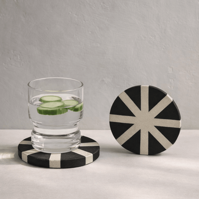 Sandstone Coaster Set Of 2 | Checkered Natural Stone | Anti-slip – Coasters on Brown Living™. SKU: KOI-CO-BB-016_BB. Img 8.