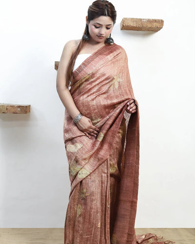 Sandstone Drape Matka Silk Saree for Women – Womens Saree on Brown Living™. SKU: MTS3. Img 6.