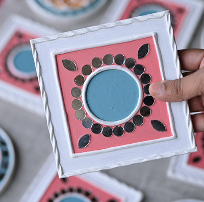 Saphed Lippan Tealight Holder | Handmade Clay Decor – Home Decor on Brown Living™. SKU: SDTL002. Img 3.