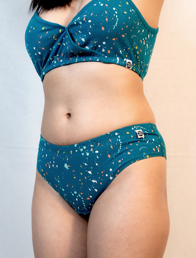 Sapphire Cotton Lingerie Set – Womens Accessories on Brown Living™. SKU: 008AMORA - TangaTealSpltrAOP - XS. Img 2.