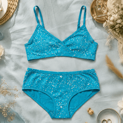 Sapphire Cotton Lingerie Set – Womens Underwear on Brown Living™. SKU: 008AMORA-TangaTealSpltrAOP-XS. Img 6.